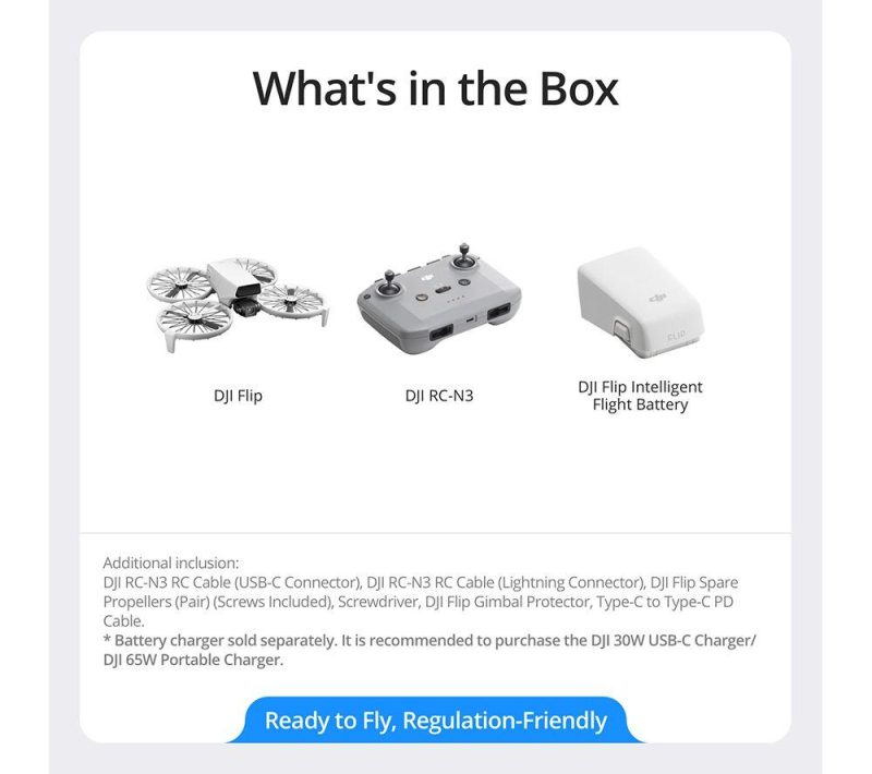 DJI Flip Drone with RC-N3 Controller - Grey