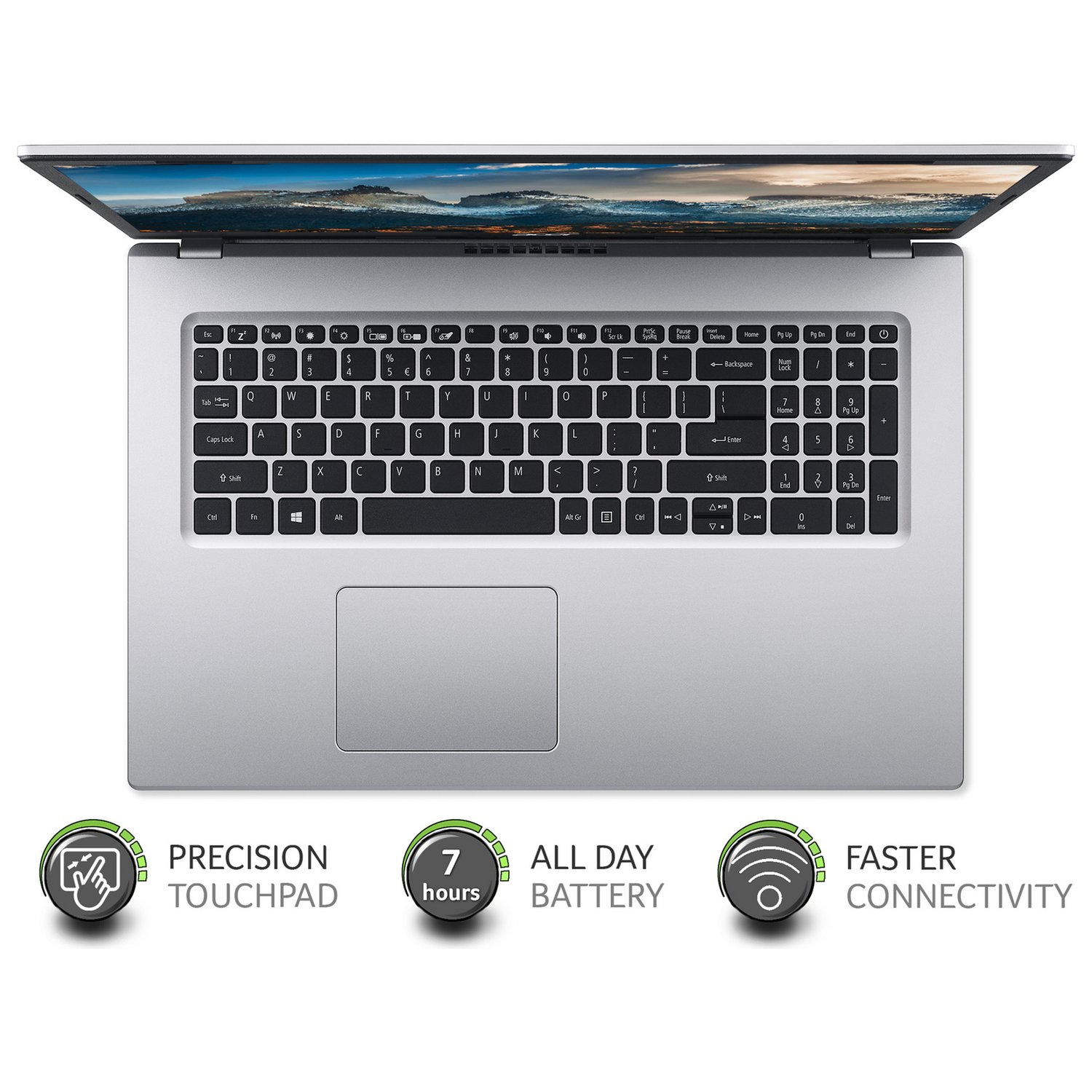 Acer Aspire 3 17.3in i3 8GB 1TB - Silver — 17.3" IPS, Intel i3 1115G4 processor., 8 GB RAM, 1TB - Image 4