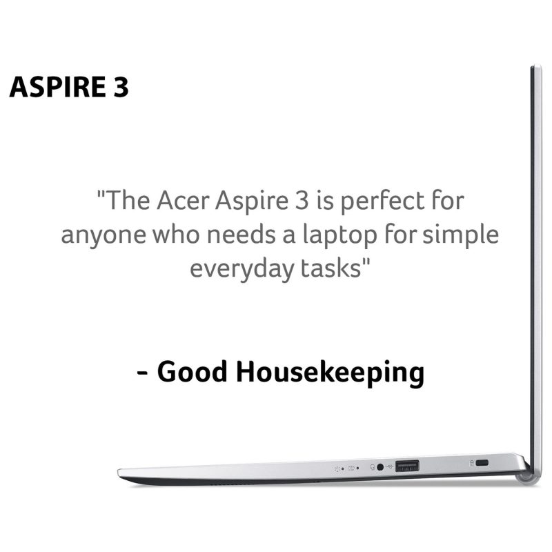 Acer Aspire 3 17.3in i3 8GB 1TB - Silver — 17.3" IPS, Intel i3 1115G4 processor., 8 GB RAM, 1TB