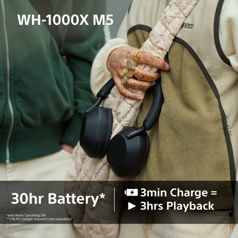 Sony WH1000XM5 Wireless Noise Cancelling Bluetooth Headphones (Over-Ear)
