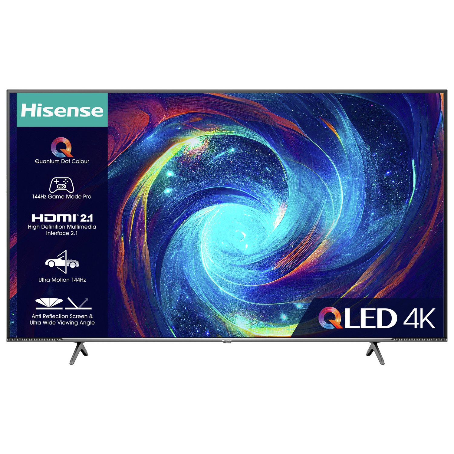 Hisense 65Inch 65E7KQTUK PRO Smart 4K HDR QLED Freeview TV - Image 1