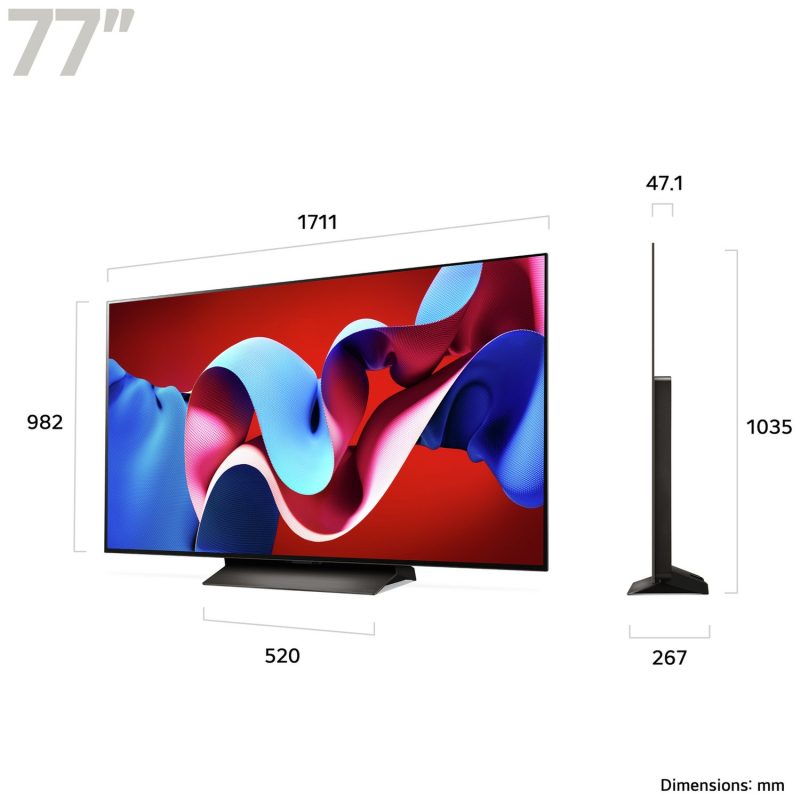 LG 77 Inch OLED77C44LA Smart 4K UHD HDR OLED TV