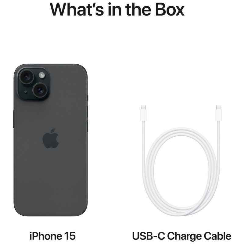 iPhone 15 5G 512GB Mobile Phone - Black — 512GB, 6.1" Super Retina XDR, 5G (Black)