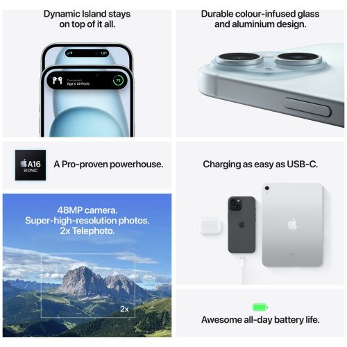 iPhone 15 5G 512GB Mobile Phone - Blue — 512GB, 6.1" Super Retina XDR, 5G (Blue) - Image 7