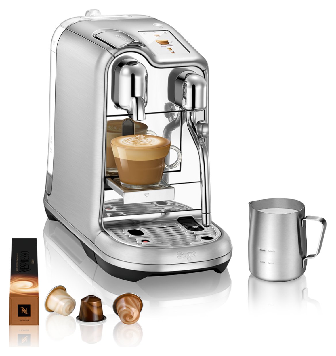 Sage Nespresso Pro Pod Coffee Machine - Stainless Steel - Image 1
