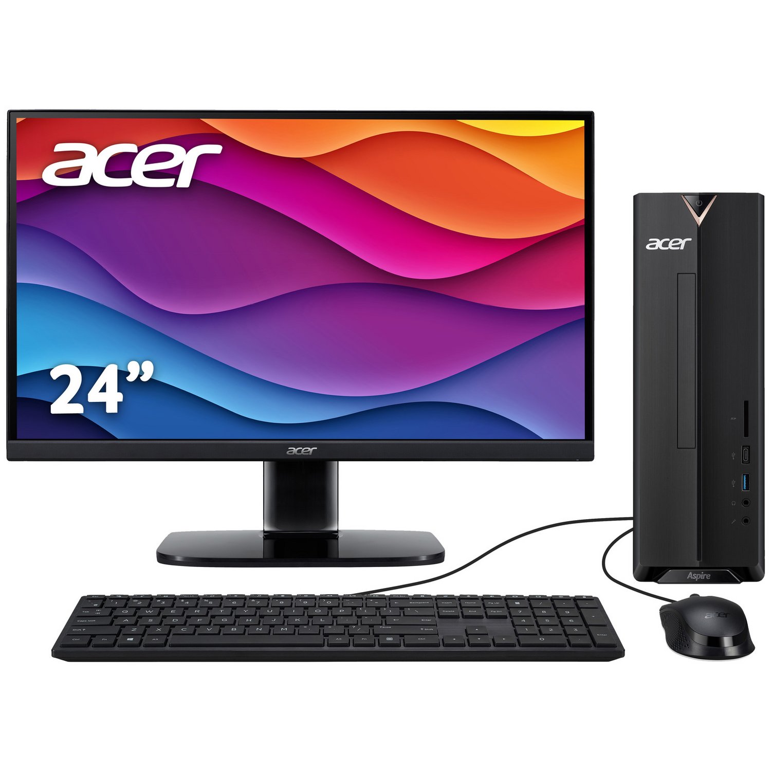 Acer XC-840 Pentium 8GB 256GB Desktop PC 24in Monitor Bundle - Image 1