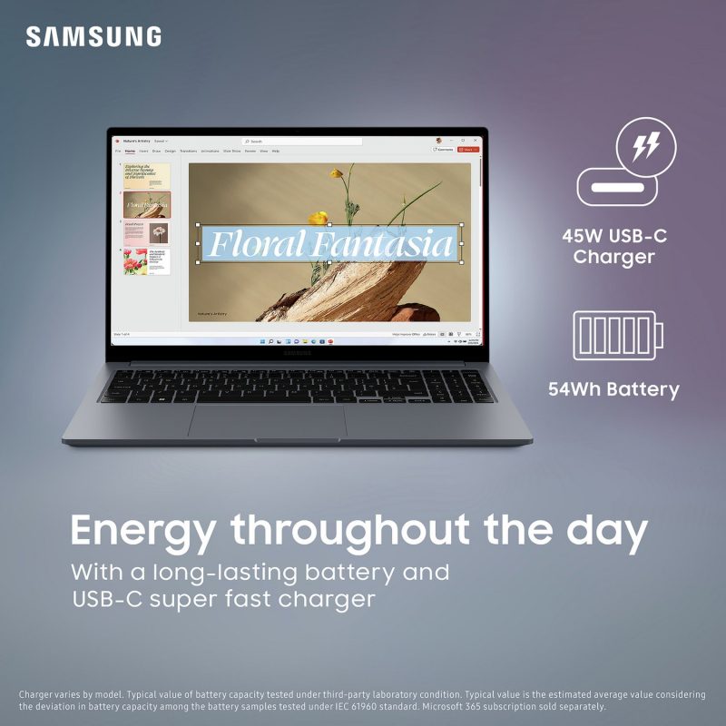 Samsung Galaxy Book4 15.6in Core i5 8GB 512GB - Grey — 15.6", Intel i5 i5-1335U processor., 8 GB RAM, 512GB