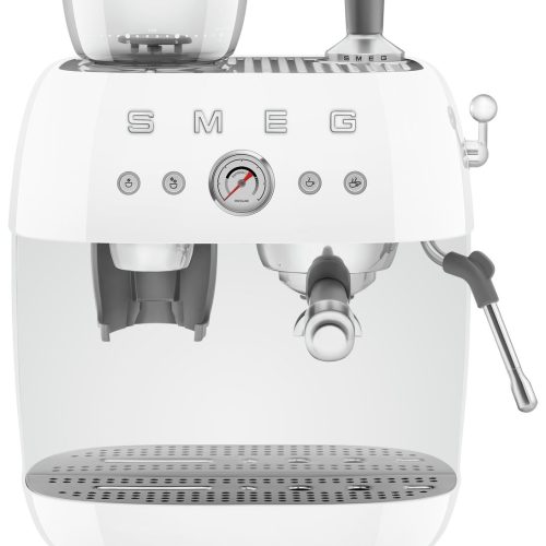 Smeg EGF03WHUK Espresso Coffee Machine with Grinder - White - Image 1