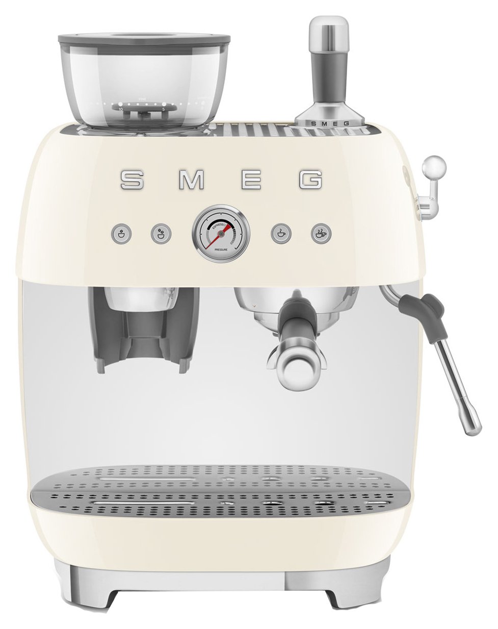 Smeg EGF03CRUK Espresso Coffee Machine with Grinder - Cream - Image 1
