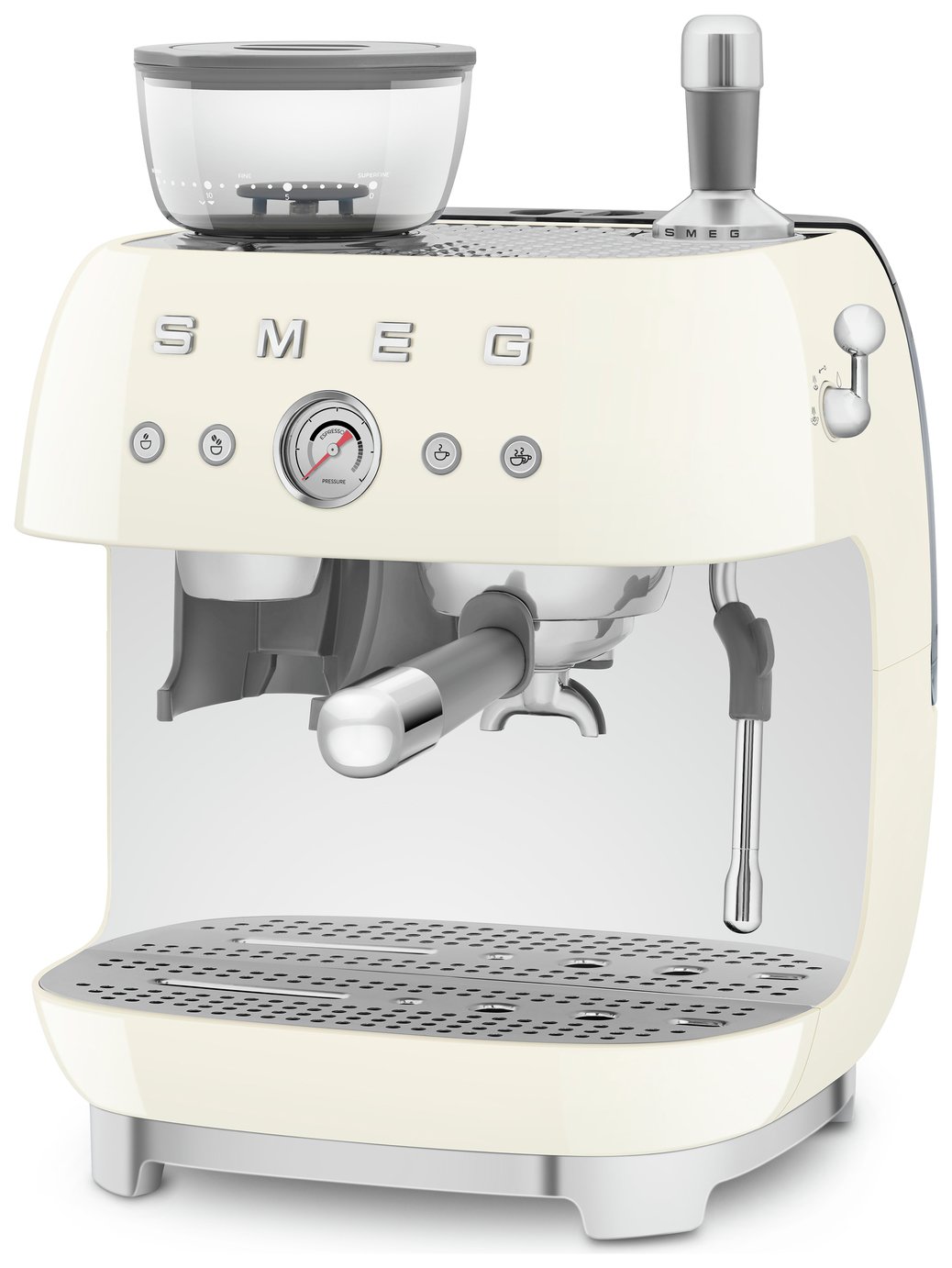 Smeg EGF03CRUK Espresso Coffee Machine with Grinder - Cream - Image 4