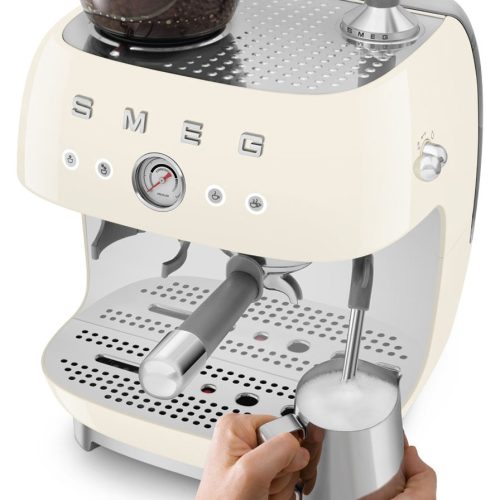 Smeg EGF03CRUK Espresso Coffee Machine with Grinder - Cream - Image 5