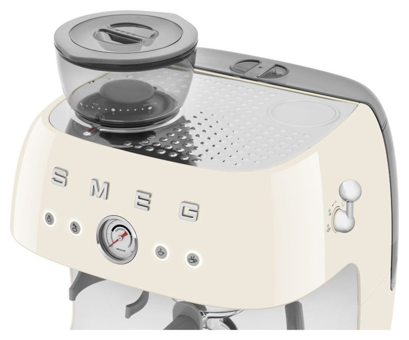 Smeg EGF03CRUK Espresso Coffee Machine with Grinder - Cream
