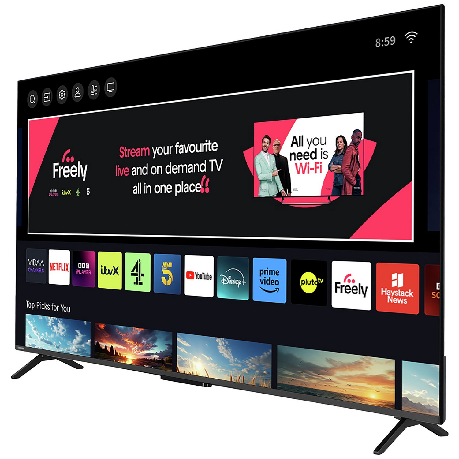 Toshiba 65 Inch 65UV2F53DB Smart 4K UHD HDR LCD Freely TV - Image 3