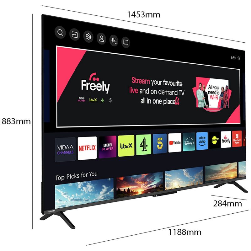 Toshiba 65 Inch 65UV2F53DB Smart 4K UHD HDR LCD Freely TV