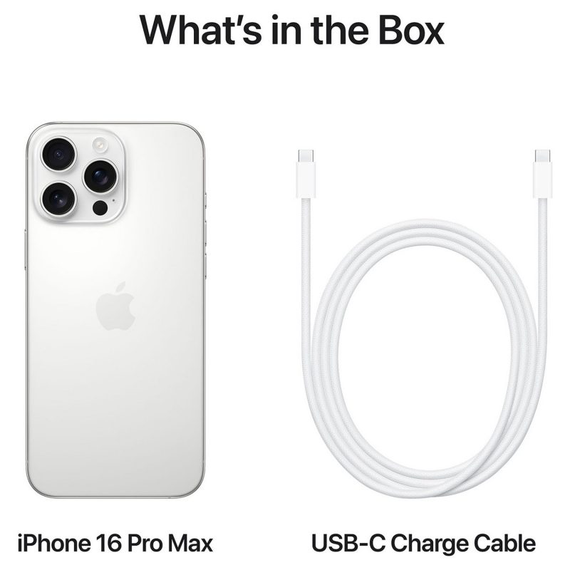 iPhone 16 Pro Max 5G 256GB AI Mobile Phone - White — 256GB, 6.9" Super Retina XDR, 5G (White)