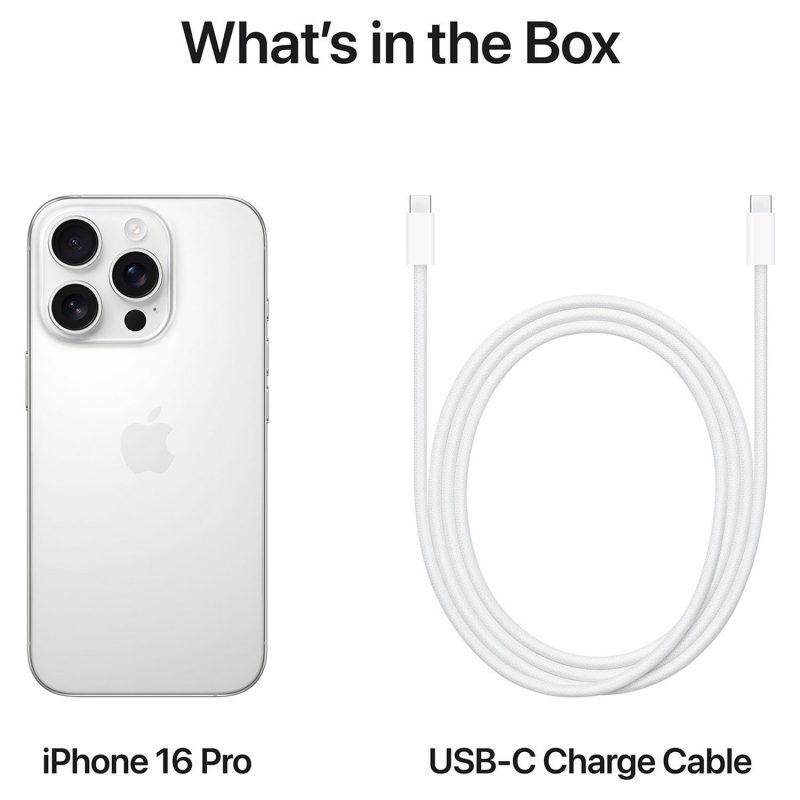 iPhone 16 Pro 5G 256GB AI Mobile Phone - White — 256GB, 6.3" Super Retina XDR, 5G (White)