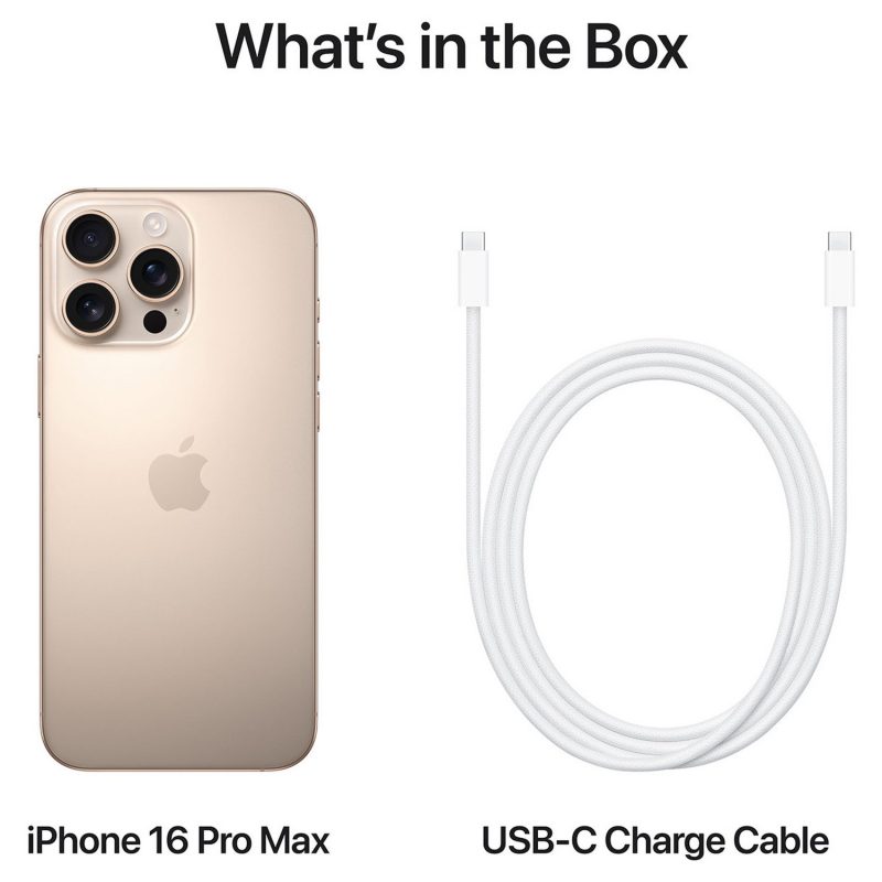 iPhone 16 Pro Max 5G 1TB AI Mobile Phone - Desert — 1024GB, 6.9" Super Retina XDR, 5G (Desert)