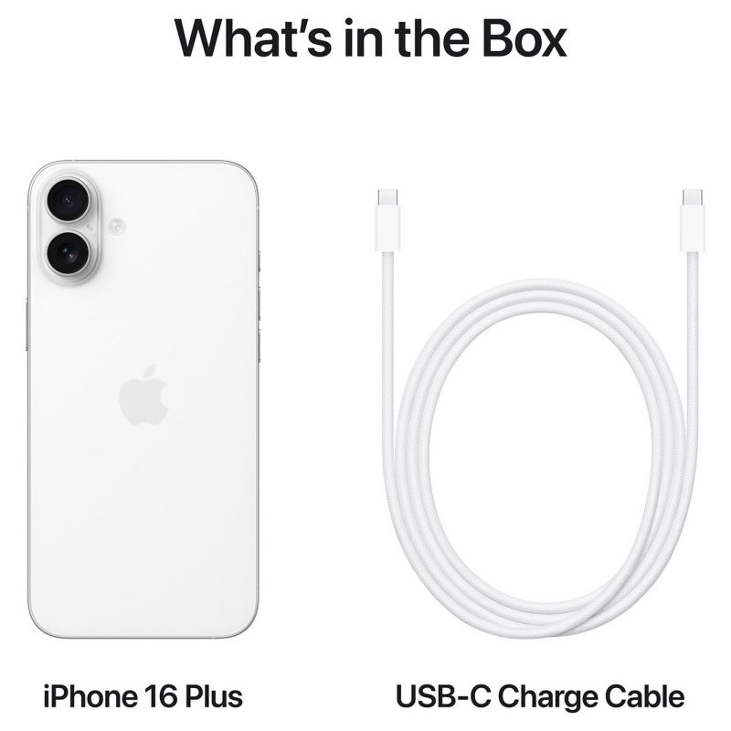 iPhone 16 Plus 5G 256GB AI Mobile Phone - White — 256GB, 6.7" Super Retina XDR, 5G (White)