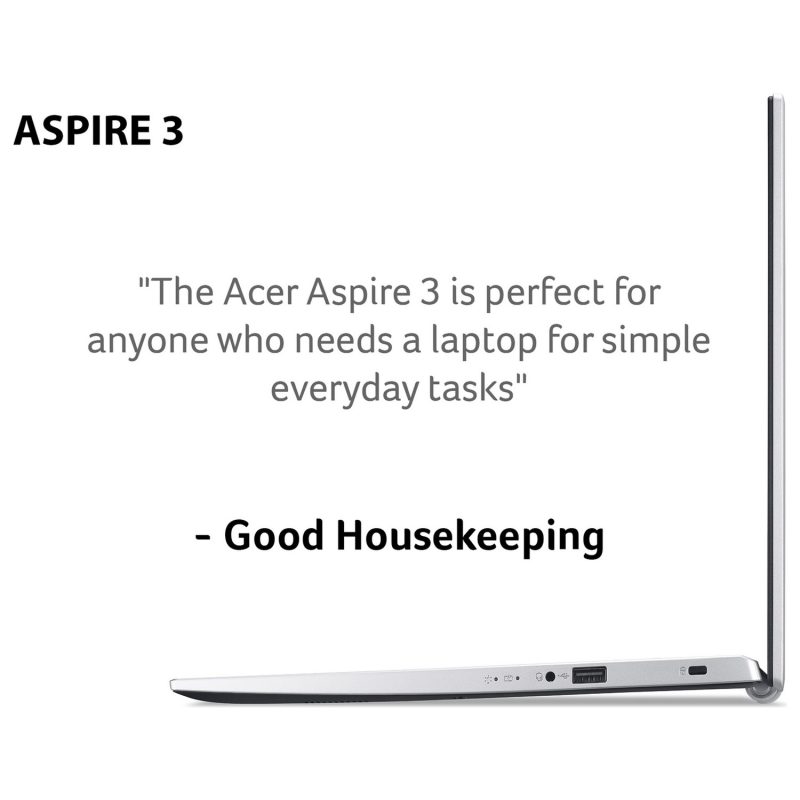 Acer Aspire 3 15.6in i3 8GB 256GB - Silver — 15.6" TN, Intel i3 1115G4 processor., 8 GB RAM, 256GB