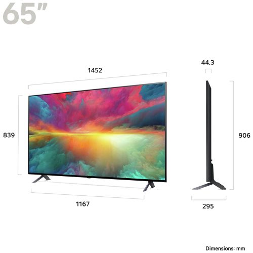 LG 65 Inch 65QNED776RB Smart 4K UHD HDR QNED Freeview TV - Image 3