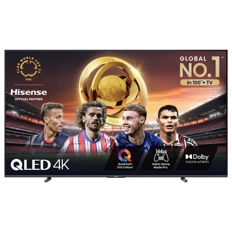 Hisense 100 Inch 100E7NQTUK Smart 4K UHD HDR QLED Freely TV