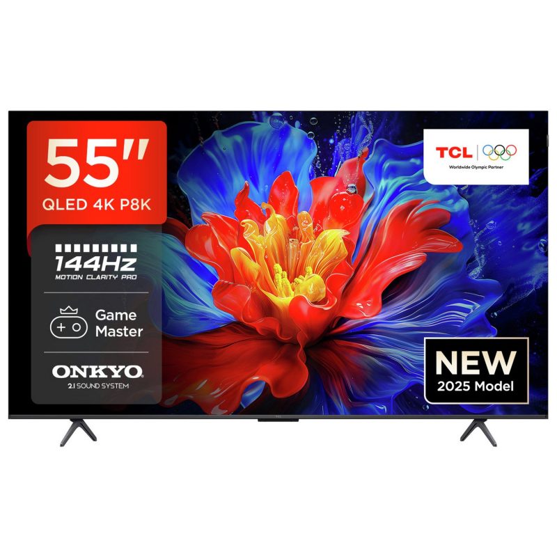 TCL 55 Inch 55P8K-UK Smart 4K Ultra HD HDR QLED TV