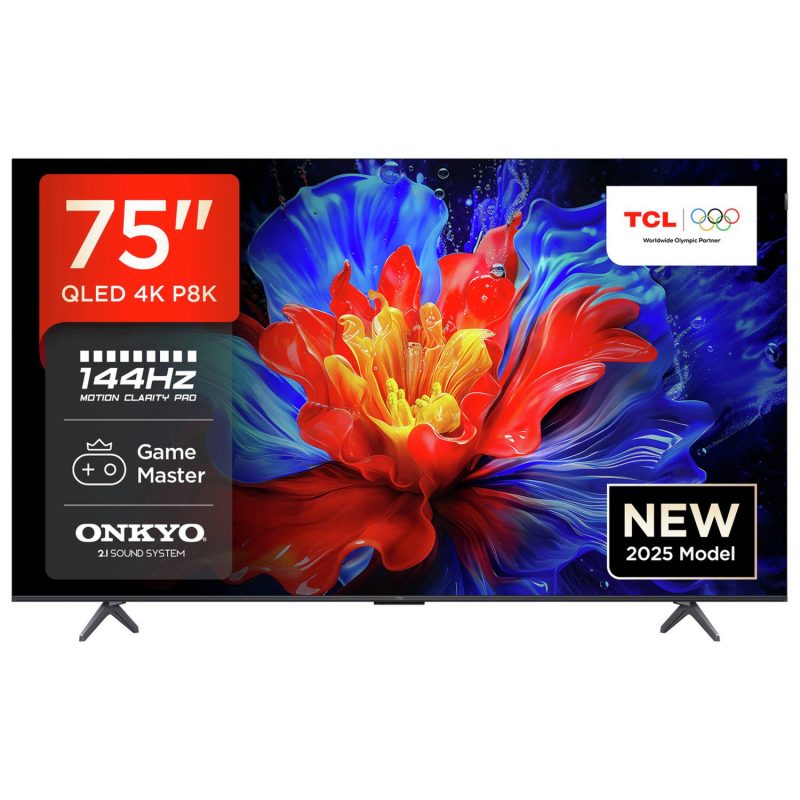 TCL 75 Inch 75P8K-UK Smart 4K Ultra HD HDR QLED TV