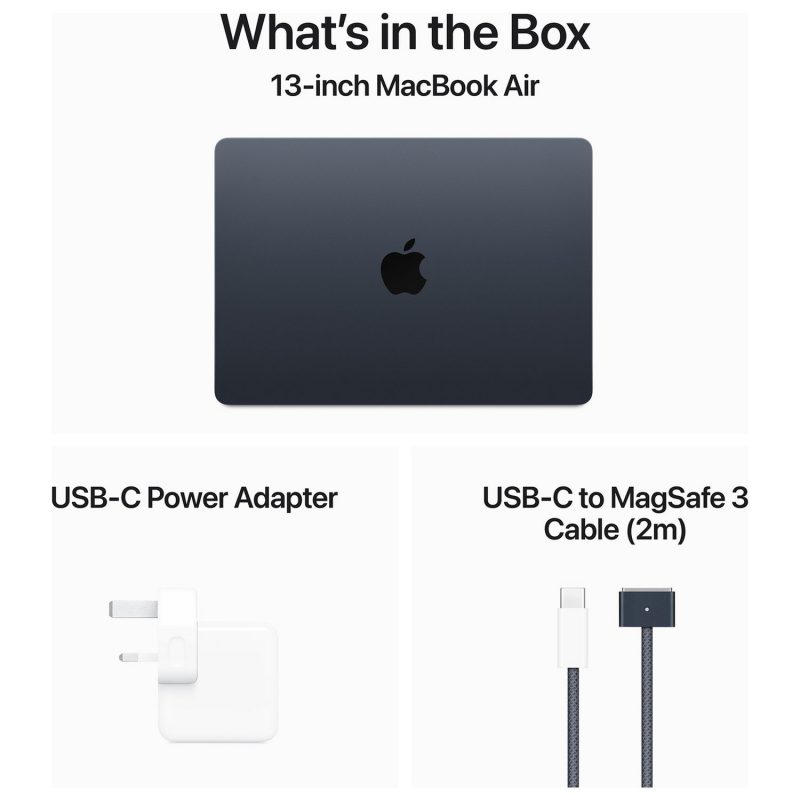 Apple MacBook Air 2024 13.6in M3 8GB 512GB - Midnight — Apple M3 chip, 8 GB RAM