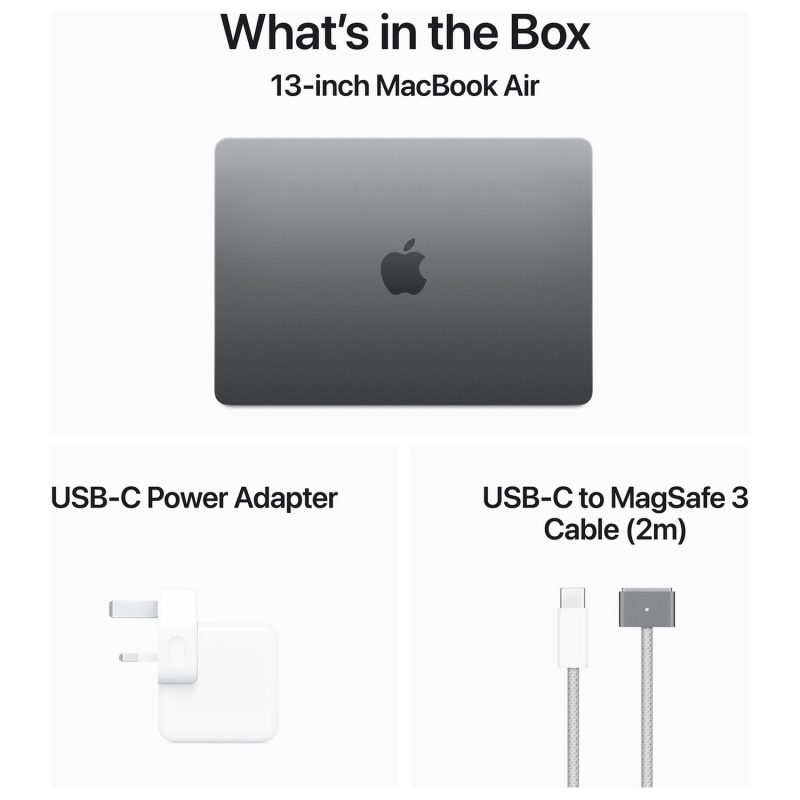 Apple MacBook Air 2024 13.6in M3 8GB 512GB - Space Grey — Apple M3 chip, 8 GB RAM