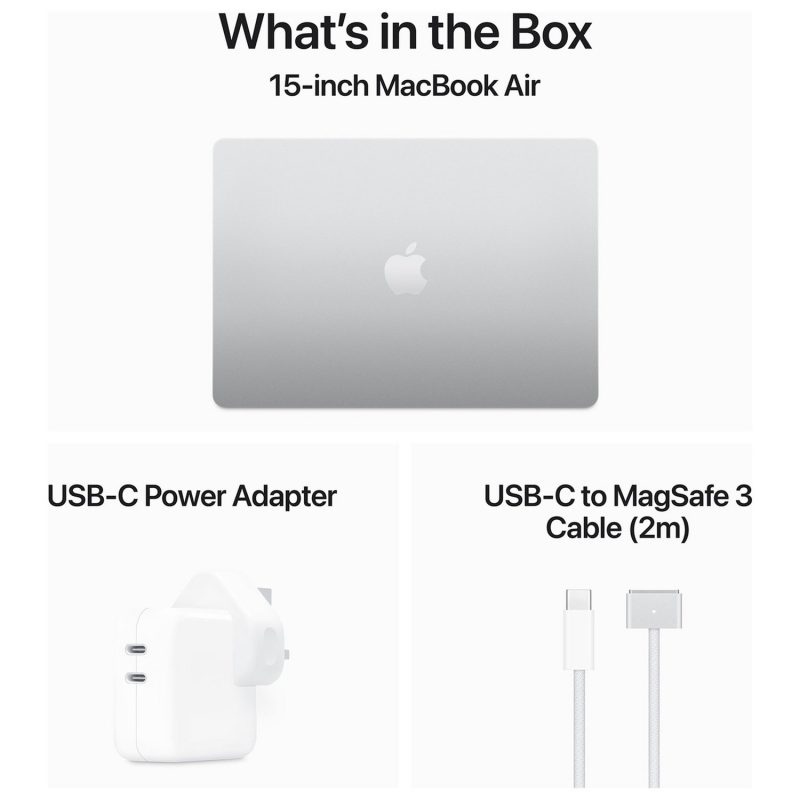 Apple MacBook Air 2024 15.3in M3 8GB 512GB - Silver — 15.3", 512GB, 8 GB RAM, Apple M3