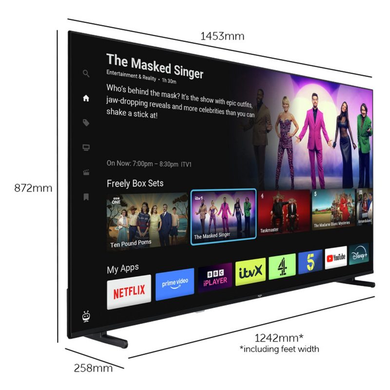 Bush 65 Inch 65QT24SB Smart 4K UHD HDR QLED TiVo Freely TV