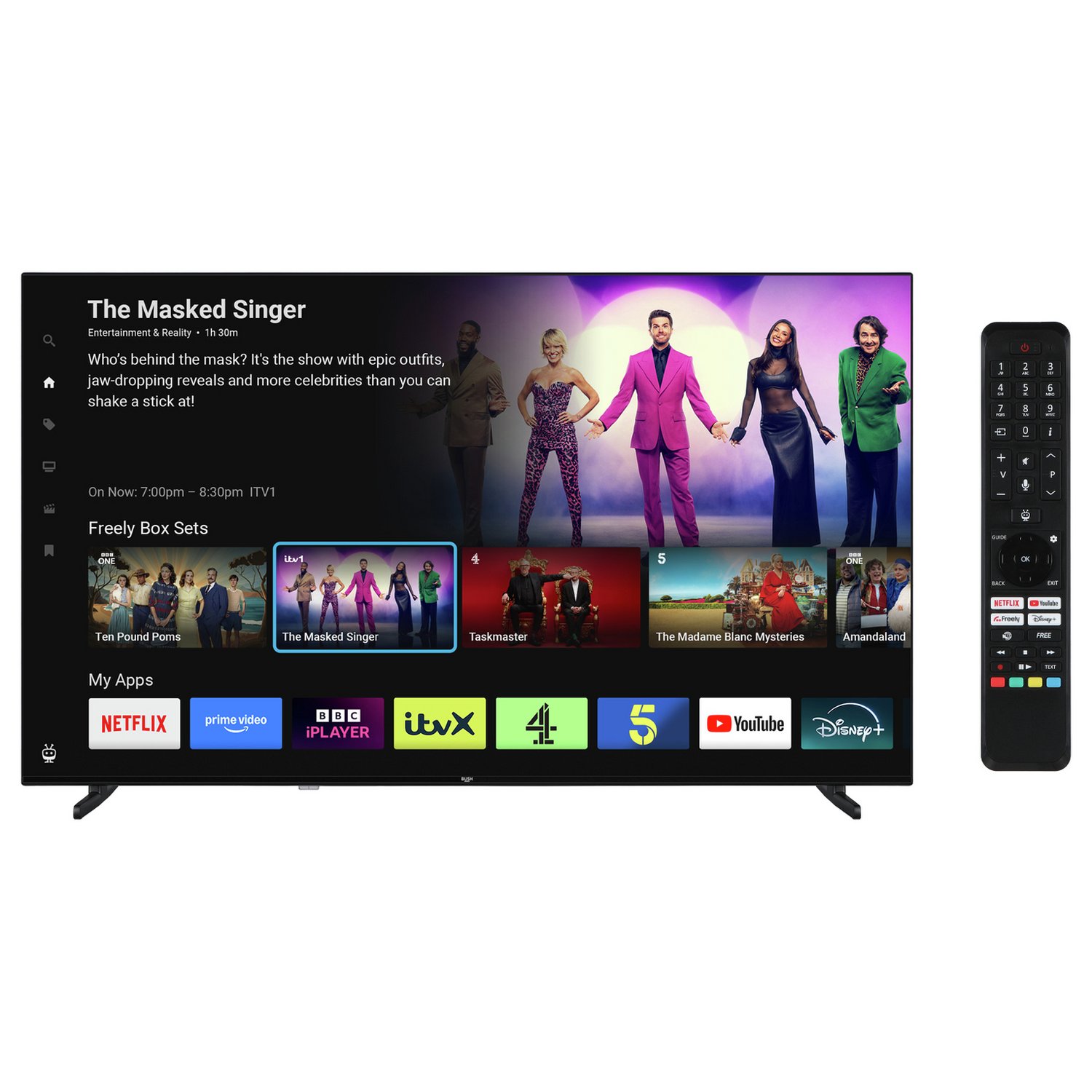 Bush 65 Inch 65QT24SB Smart 4K UHD HDR QLED TiVo Freely TV - Image 3