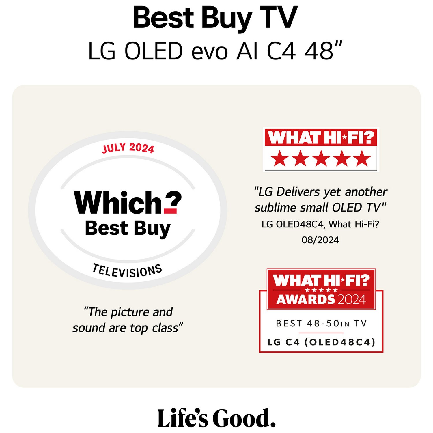 LG 48 Inch OLED48C44LA Smart 4K UHD HDR OLED Freeview TV - Image 2