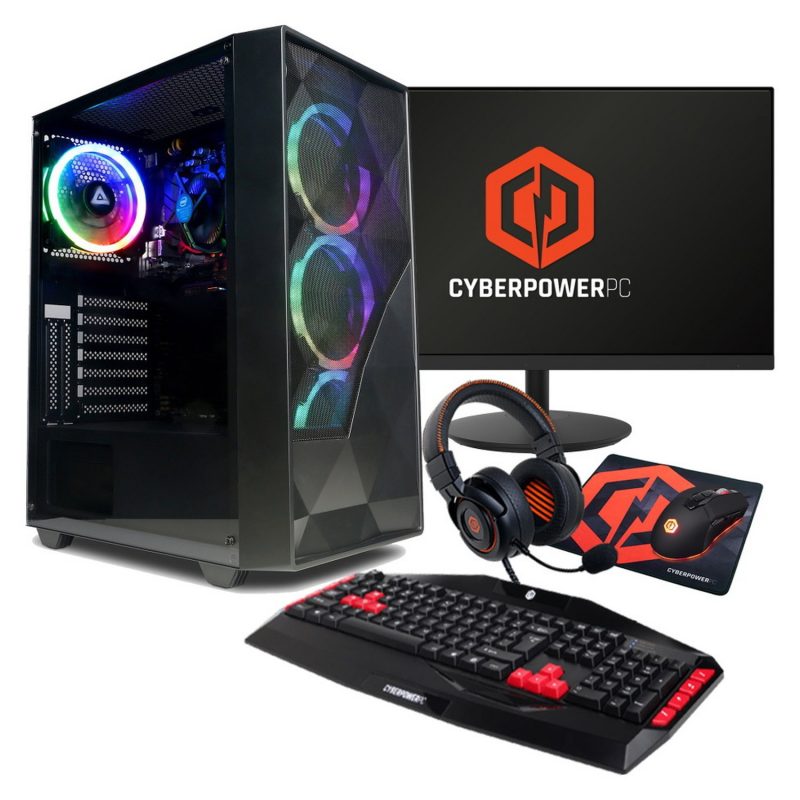 CyberPowerPC Ryzen 5 8GB 500GB AMD Radeon Gaming PC Bundle