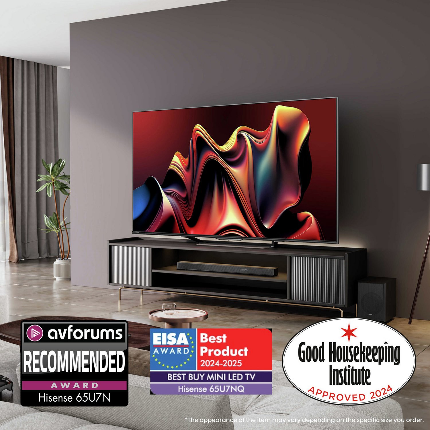 Hisense 55 In 55U7NQTUK Smart 4K UHD HDR Mini LED Freely TV - Image 2