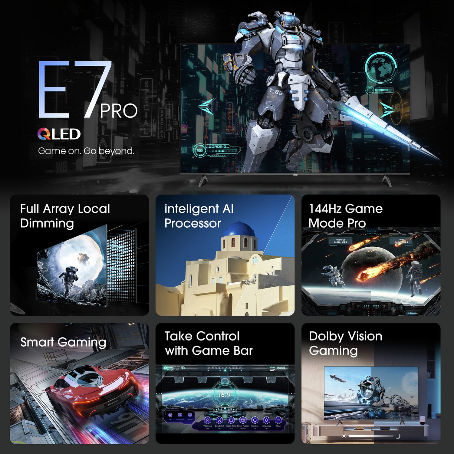 Hisense 85 In 85E7NQTUK Pro Smart 4K UHD HDR QLED Freely TV - Image 4