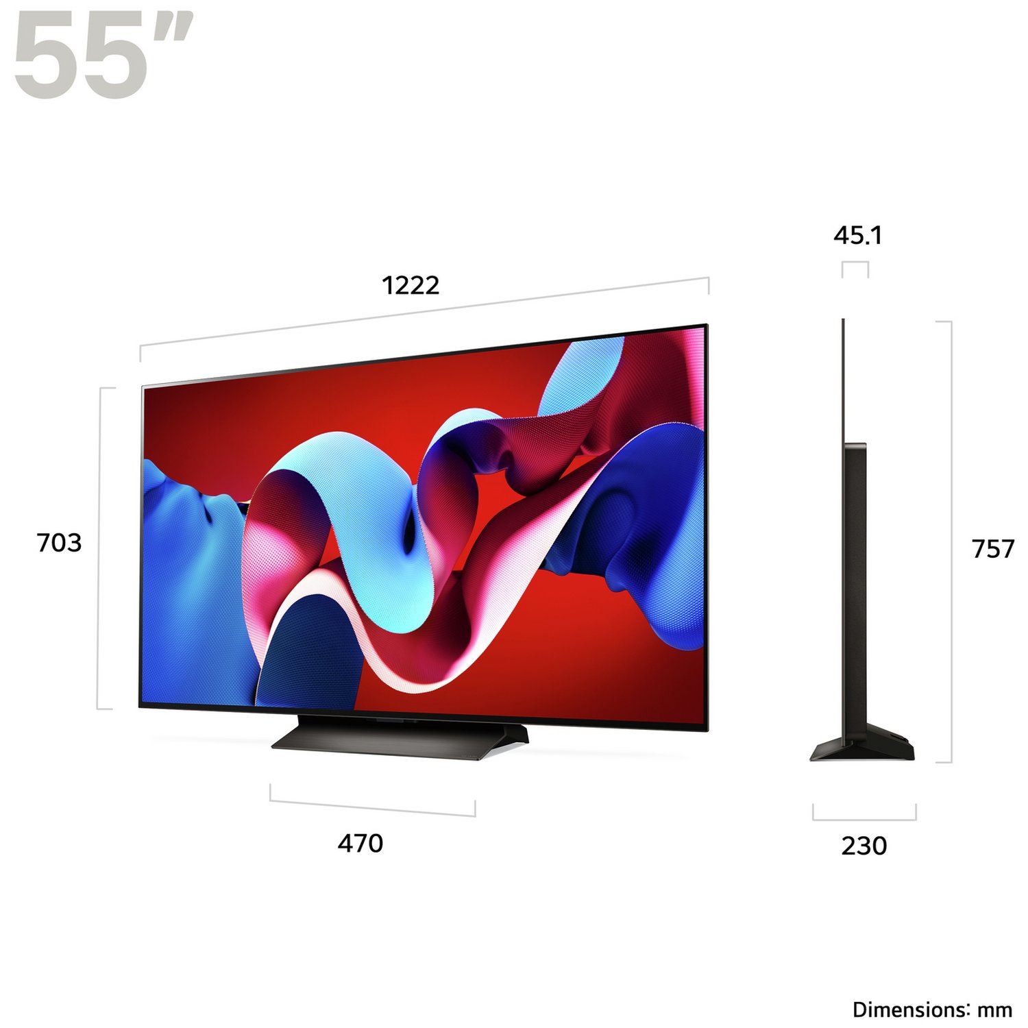 LG 55 Inch OLED55C44LA Smart 4K UHD HDR OLED Freeview TV - Image 4