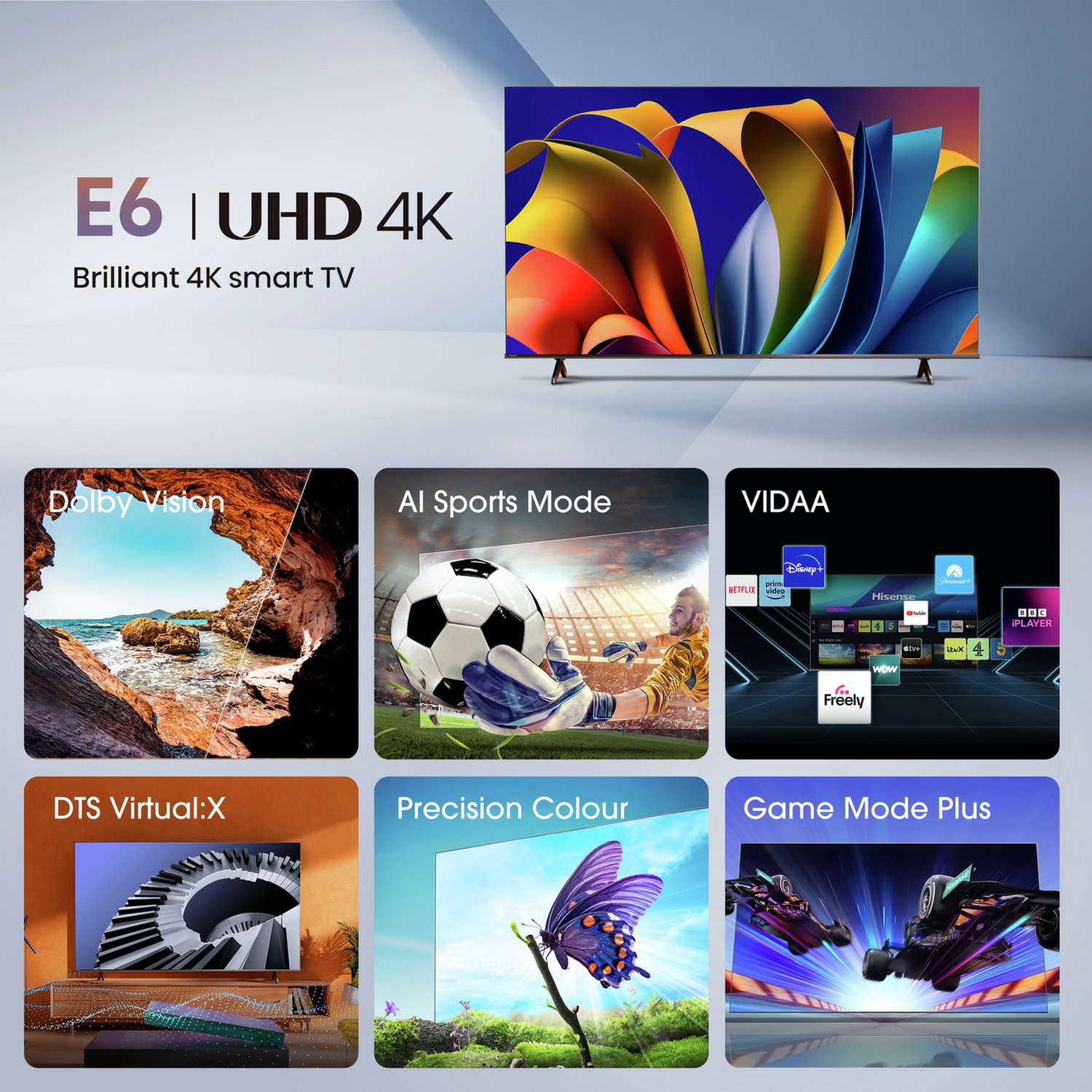 Hisense 58 Inch 58E6NTUK Smart 4K UHD HDR LED Freely TV - Image 4