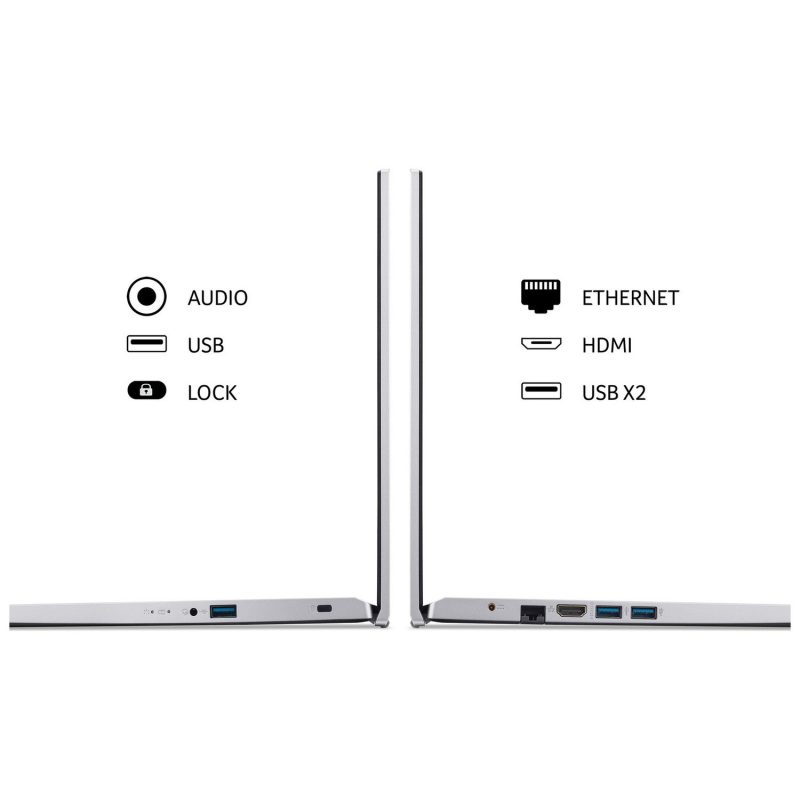 Acer Aspire 3 15.6in i7 8GB 1TB - Silver — 15.6" IPS, Intel i7 Intel i7-1255U processor., 8 GB RAM
