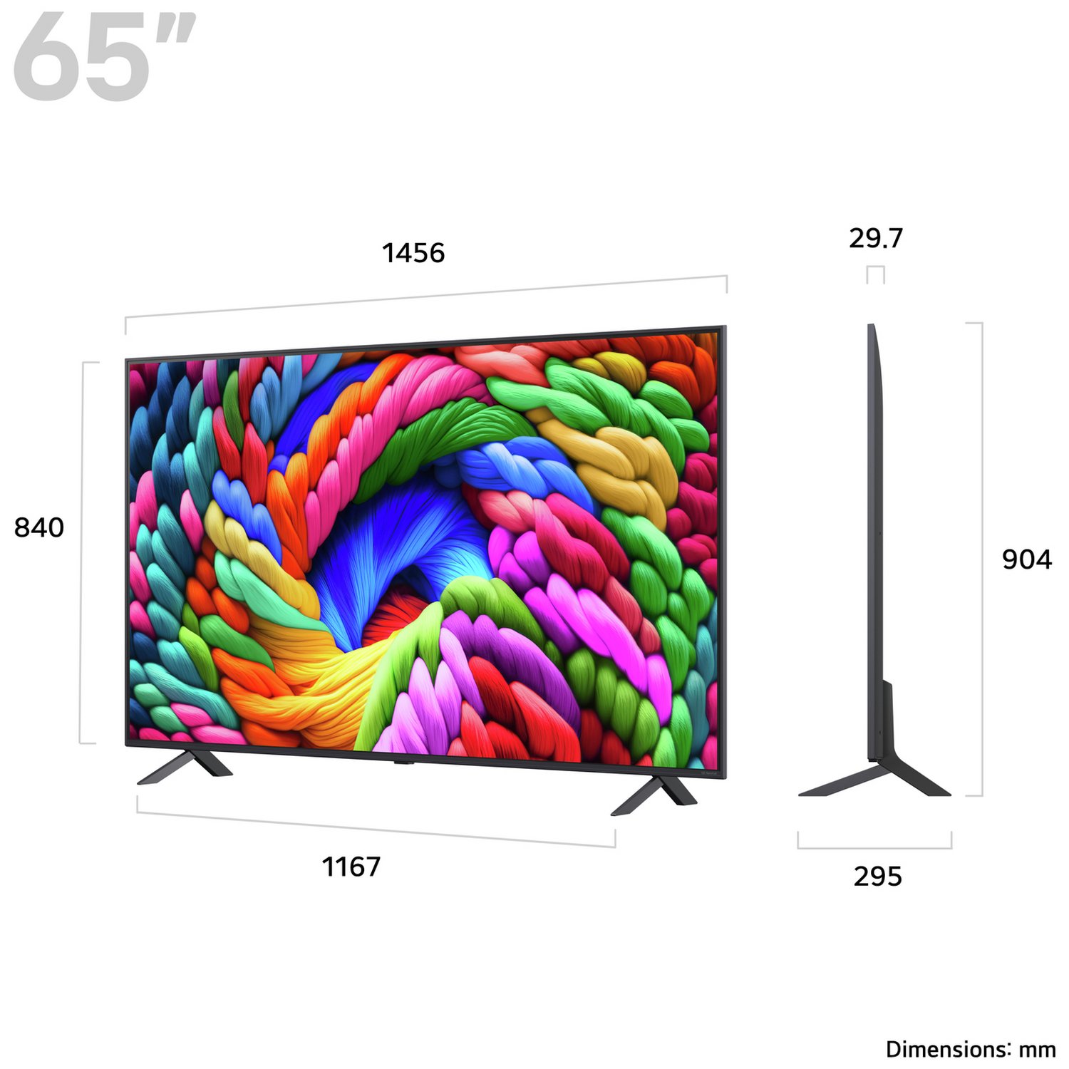 LG 65 Inch 65NANO90A6B Smart 4K UHD HDR NanoCell TV - Image 2