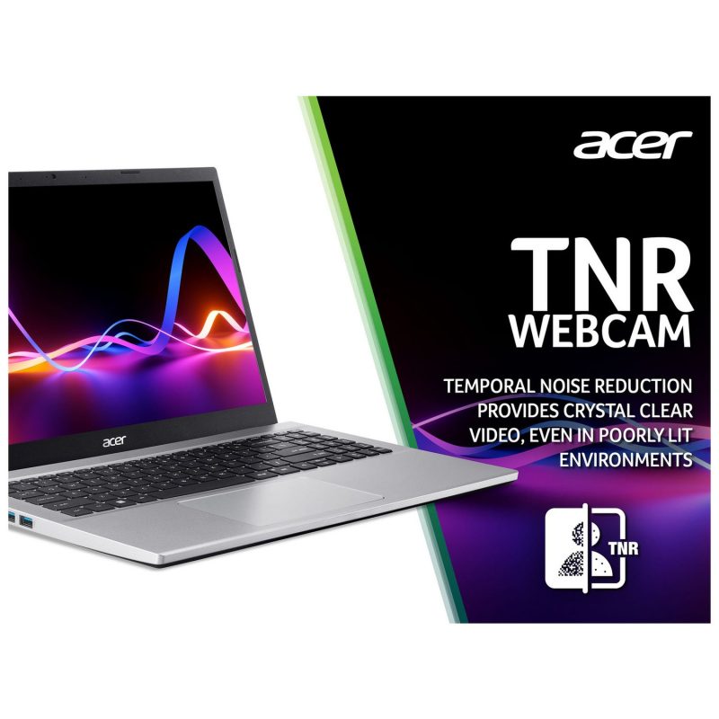 Acer Aspire 3 12th Gen 15.6in i5 8GB 512GB - Silver — 15.6" TN, Intel i5 Intel i5-1235U processor., 8 GB RAM