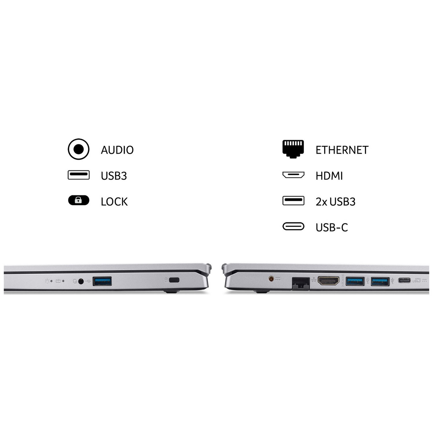 Acer Aspire 3 15.6in Ryzen 5 16GB 512GB - Silver - Image 3