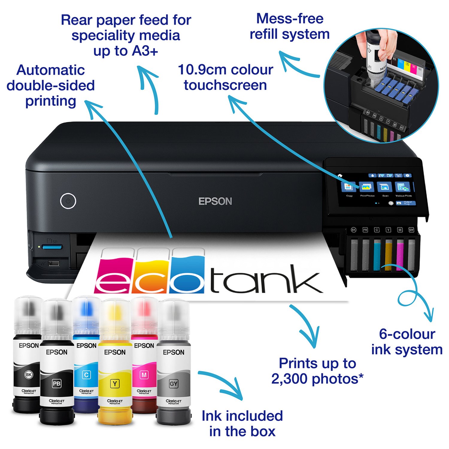 Epson EcoTank ET-8550 Wireless Inkjet Printer - Image 2
