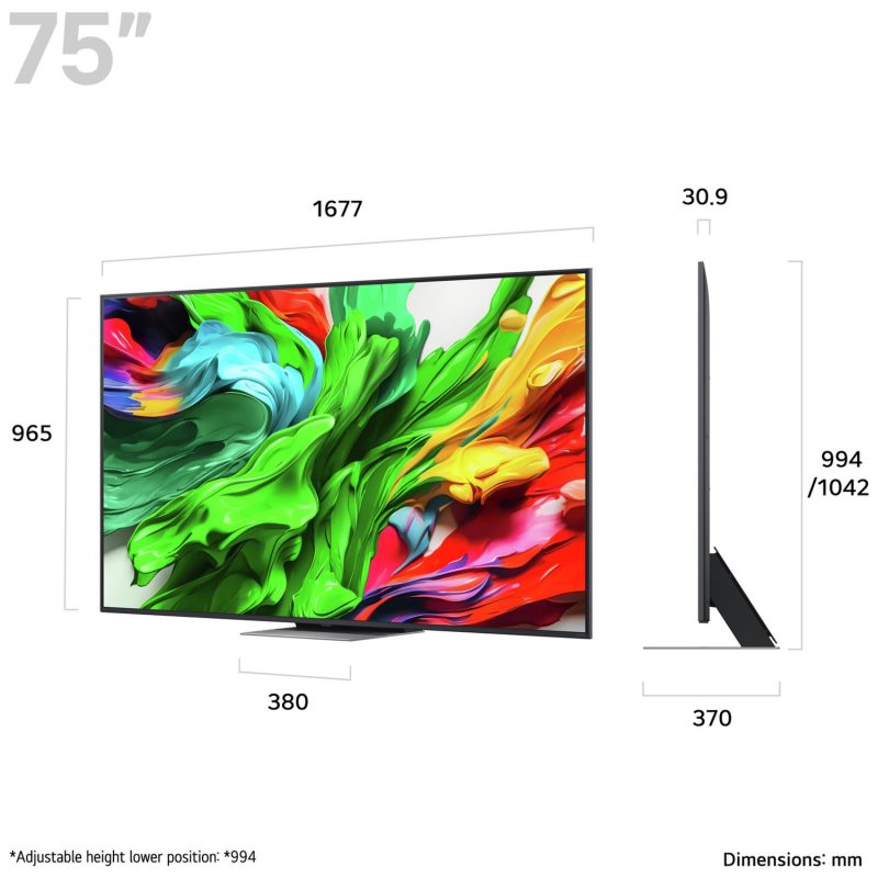 LG 75 Inch 75QNED87A6B Smart 4K UHD HDR QNED TV