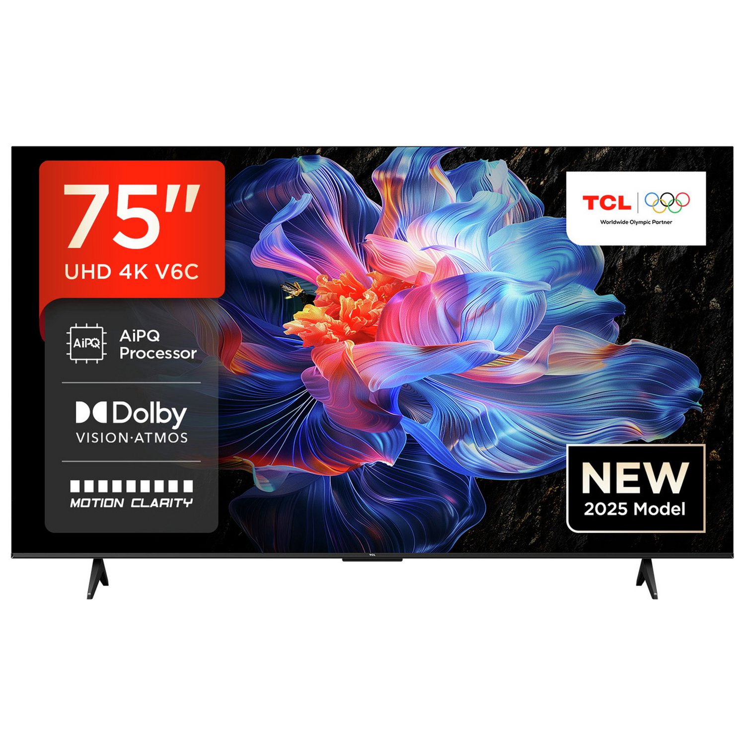 TCL 75 Inch 75V6C-UK Smart 4K UHD HDR LED TV - Image 1