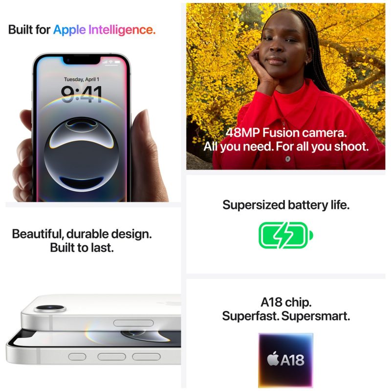 iPhone 16e 5G 256GB AI Mobile Phone - Black — 256GB, 6.1" Super Retina XDR, 5G (Black)