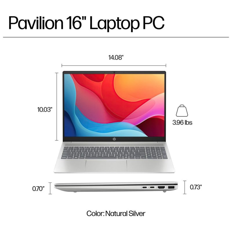 HP Pavilion 16-ag0006na 16in Ryzen 5 8GB 512GB Silver