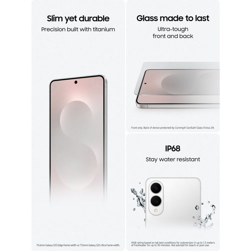 Samsung Galaxy S25 Edge 5G 512GB AI Phone Jet Black — 512GB, 6.7" OLED, 5G