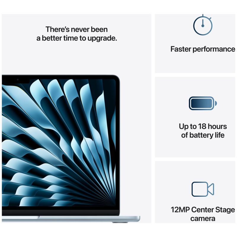 Apple MacBook Air 2025 13.6in M4 16GB 256GB - Sky Blue — Apple M4 chip, 16 GB RAM