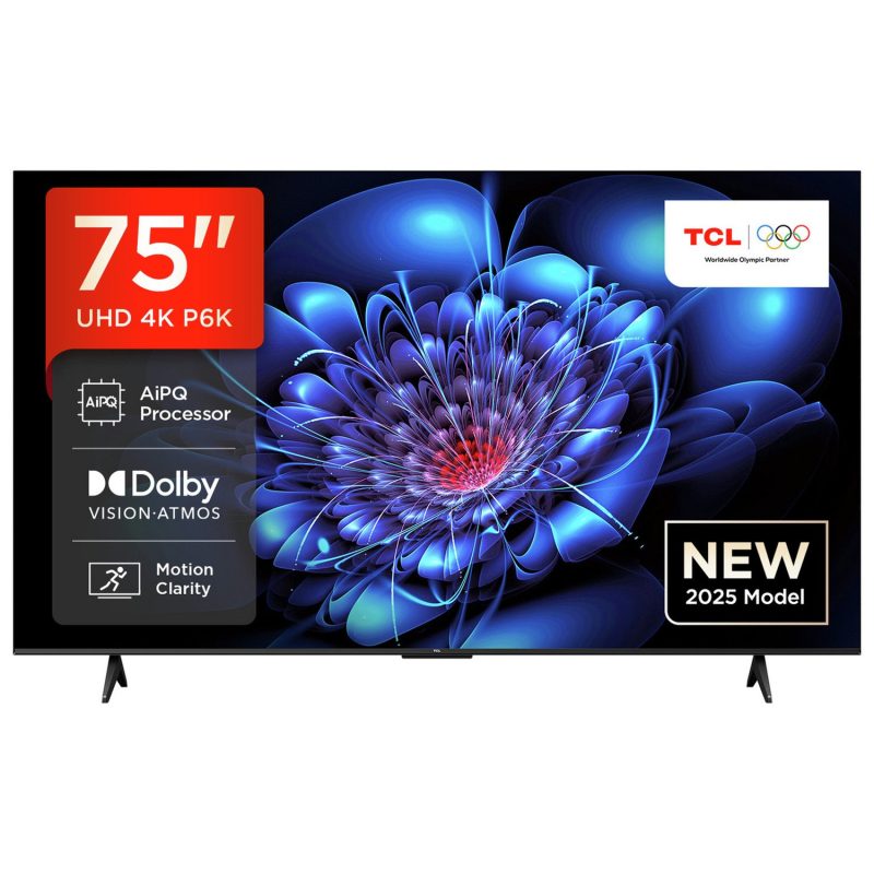 TCL 75 Inch 75P6K Smart 4K UHD HDR DLED TV